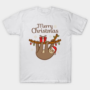 Cute Sloth Christmas Illustration T-Shirt